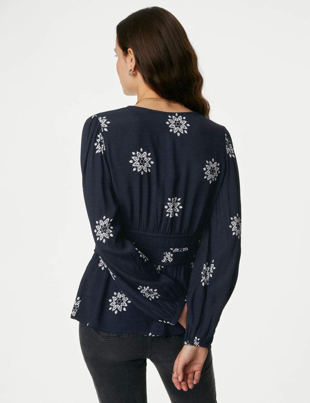 Printed Button Through Waisted Blouse image 5