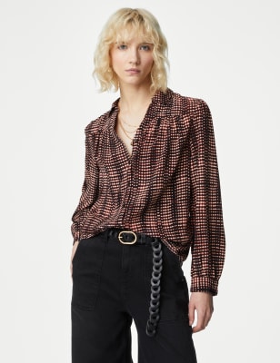 

Womens Per Una Printed Collared Shirt - Black Mix, Black Mix