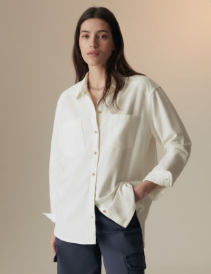 Denim Collared Relaxed Shirt