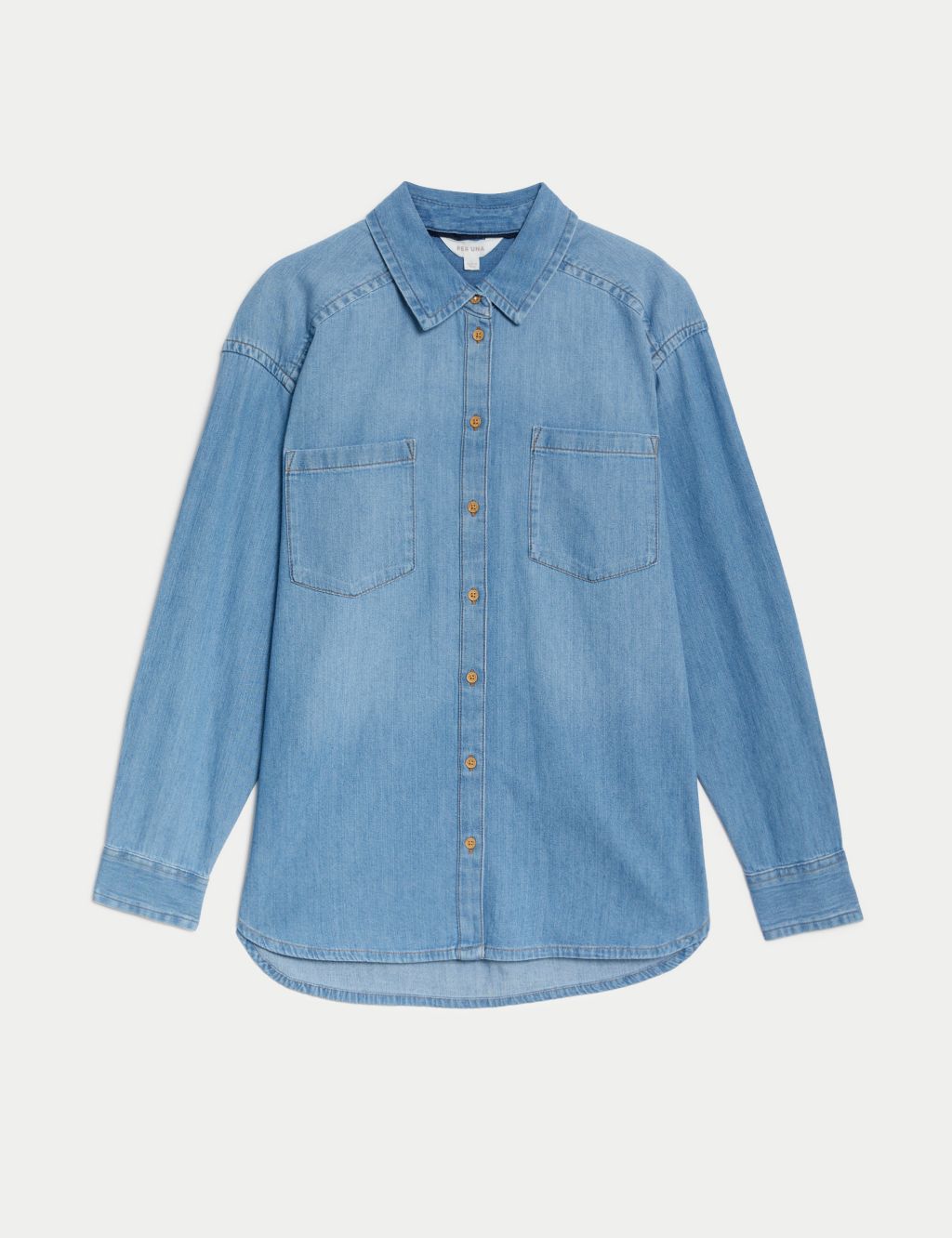 Denim Collared Relaxed Shirt image 2