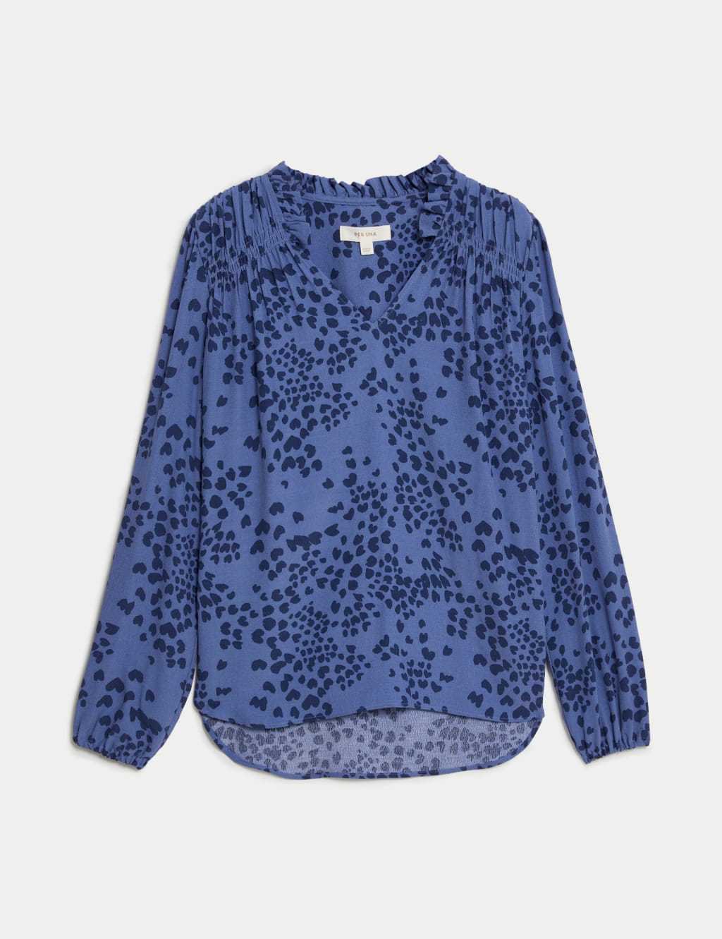 Printed Notch Neck Ruffle Blouse image 2