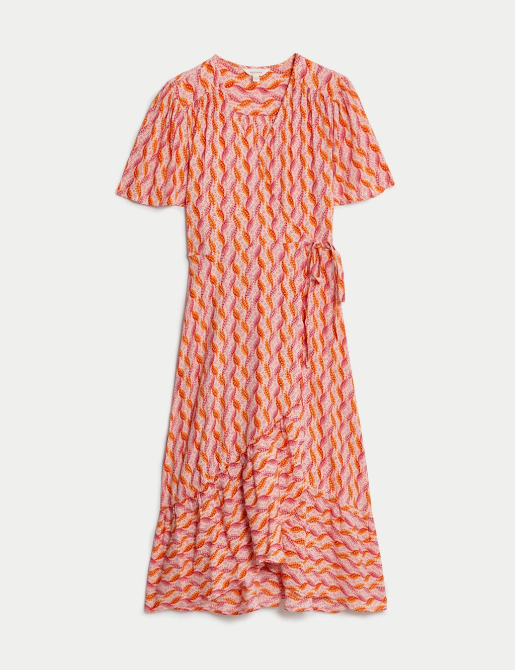 Printed V-Neck Midi Wrap Dress image 2