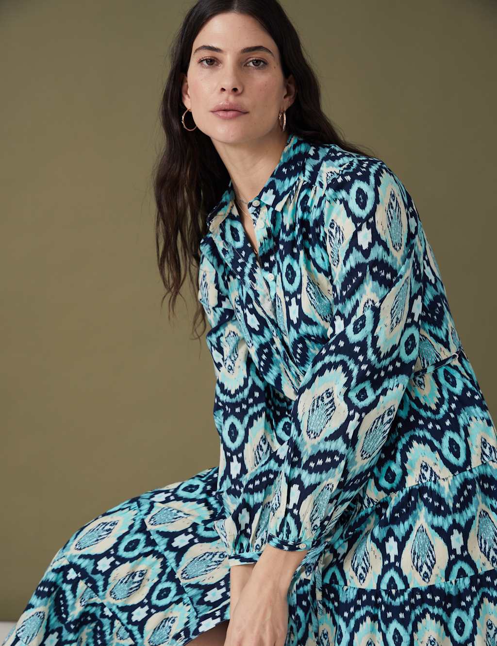 Pure Cotton Printed Midaxi Tiered Dress image 3