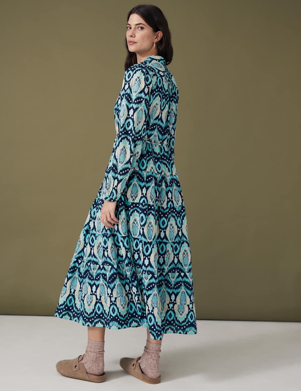 Pure Cotton Printed Midaxi Tiered Dress image 4
