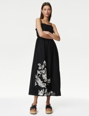 Black Cotton Maxi Dress