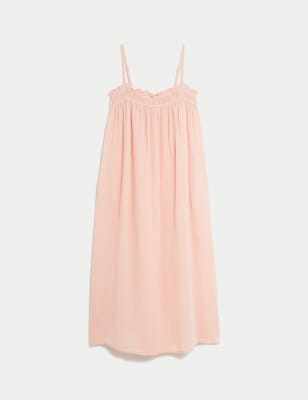 

Womens Per Una Pure Cotton Textured Square Neck Dress - Light Pink, Light Pink