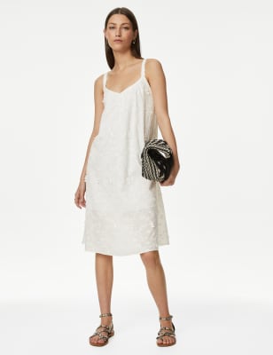 

Per Una Vestido estilo combinación floral 100% algodón texturizadoWomens - Cream Mix, Cream Mix