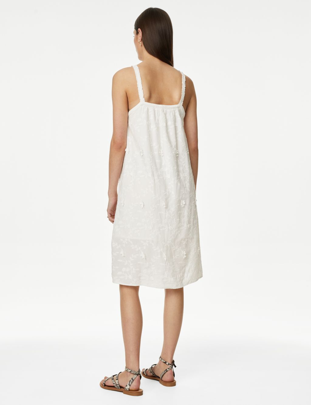 Pure Cotton Floral Textured Slip Dress image 3