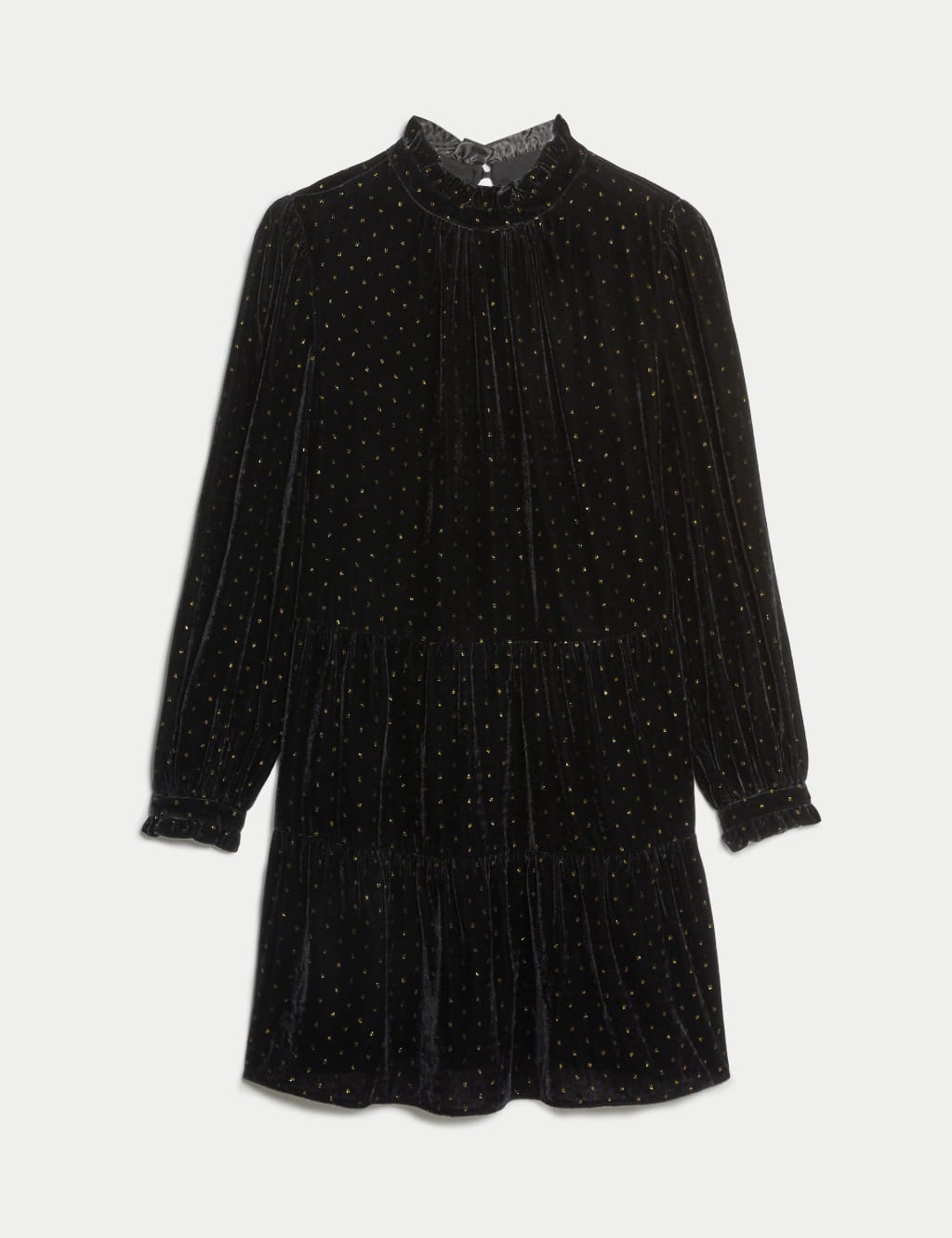 Velvet Sparkly High Neck Mini Shift Dress image 2