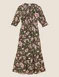 Chiffon Floral Midaxi Waisted Dress