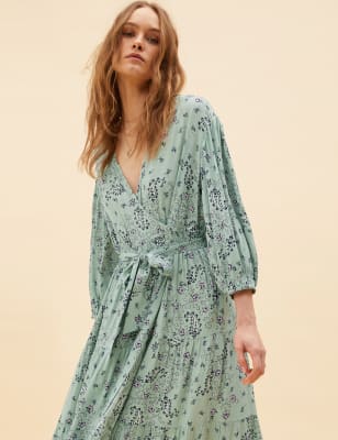 Paisley store wrap dress