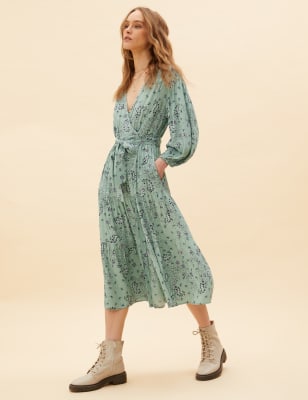 Paisley and Forded Print Dress