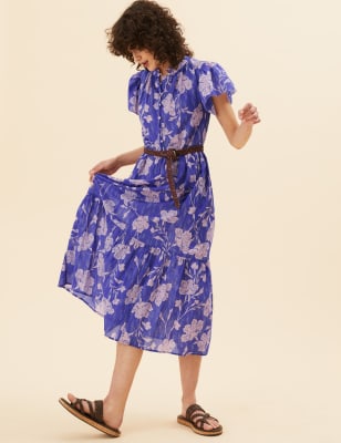 nat heart midi shirt dress