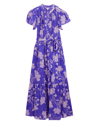 

Per Una Vestido camisero floral maxi a media pierna 100% algodónWomens - Purple Mix, Purple Mix