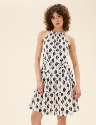 Cotton halter neck store dress