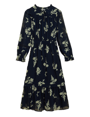 

Womens Per Una Ditsy Floral Midaxi Waisted Dress - Navy Mix, Navy Mix