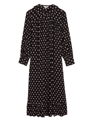 

Womens Per Una Leaf Print Midaxi Shirt Dress - Black Mix, Black Mix