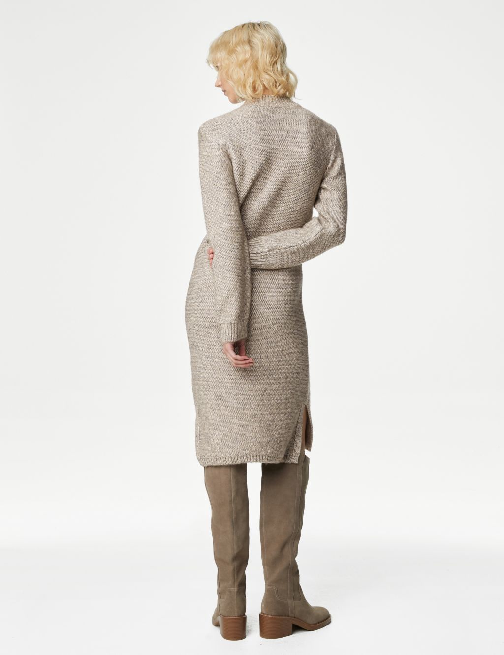 Cable Knit Midi Dress with Wool image 5
