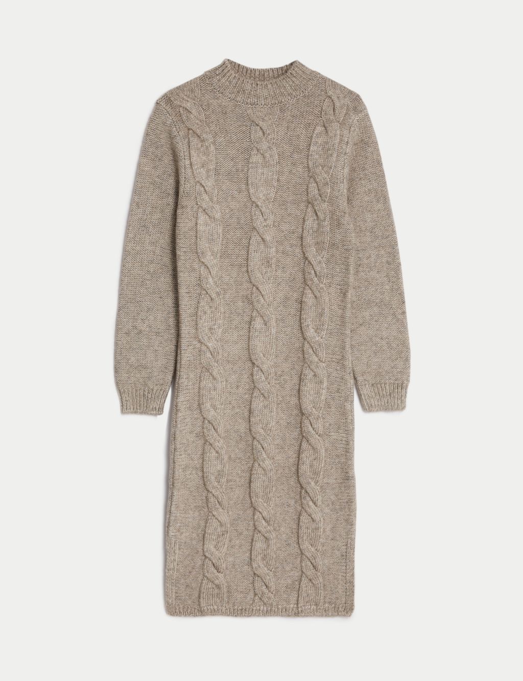 Cable Knit Midi Dress with Wool image 2