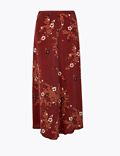 Floral Print Slip Midi Skirt