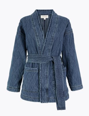 Denim Quilted Kimono Jacket | Per Una | M&S