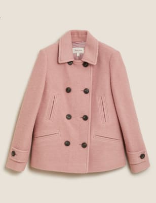 Women's short cheap double breasted coat