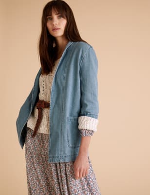 Womens Per Una Veste style kimono en jean - Medium Indigo