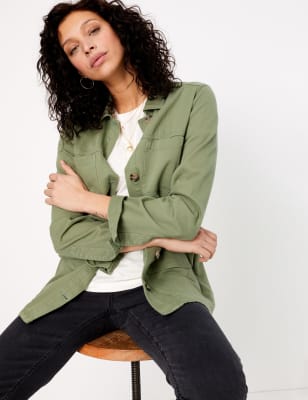 Praktisch jack van katoen met riem