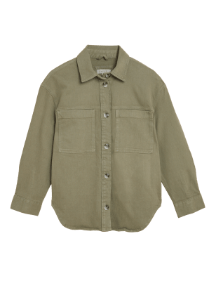 

Womens Per Una Cotton Rich Shacket - Khaki, Khaki