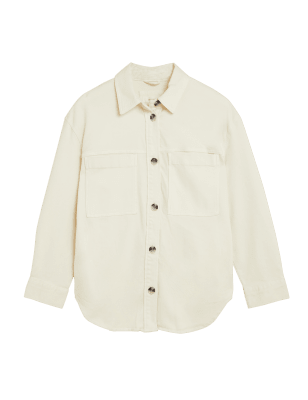 

Womens Per Una Shacket mit hohem Baumwollanteil - Ecru, Ecru