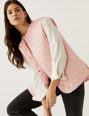 

Womens Per Una Quilted Gilet - Pink Shell, Pink Shell