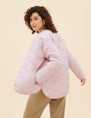 Collarless hotsell puffer jacket