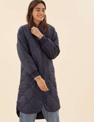 

Womens Per Una Padded Collarless Longline Puffer Coat - Navy, Navy