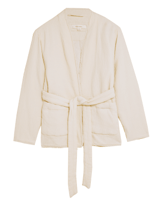 

Per Una Chaqueta texturizada de algodón con cinturónWomens - Cream, Cream