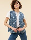 Tencel™ Rich Floral Quilted Gilet