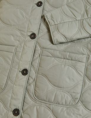 

Womens Per Una Quilted Collared Puffer Jacket - Faded Khaki, Faded Khaki