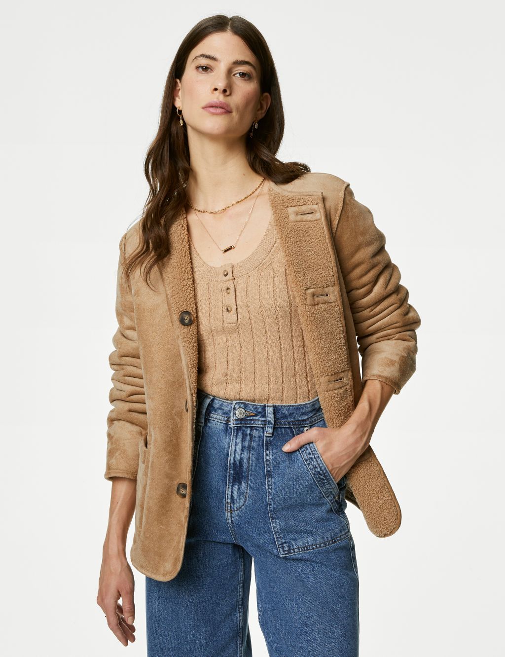 Faux Shearling Textured Reversible Jacket image 3