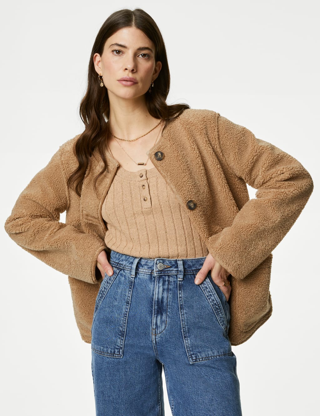 Faux Shearling Textured Reversible Jacket image 6