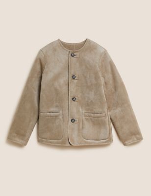 

Womens Per Una Faux Shearling Textured Reversible Jacket - Natural Beige, Natural Beige