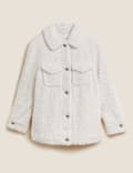 Teddy Textured Collared Shacket
