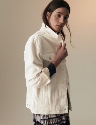 

Womens Per Una Denim Trucker Jacket - Cream, Cream