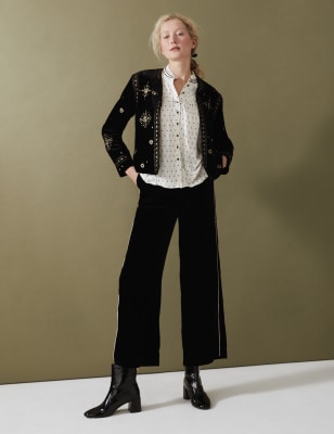 Short velvet jacket outlet womens