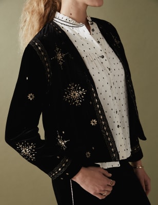 Marks and spencer on sale black velvet jacket