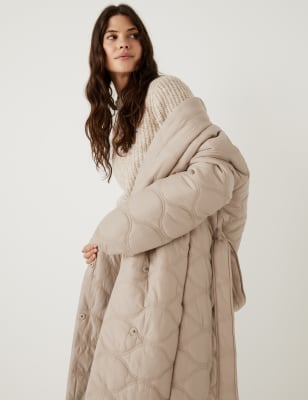 Longline quilted best sale coat womens