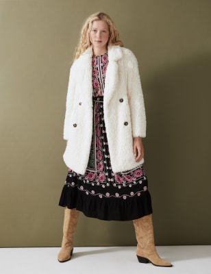 White fur teddy on sale coat