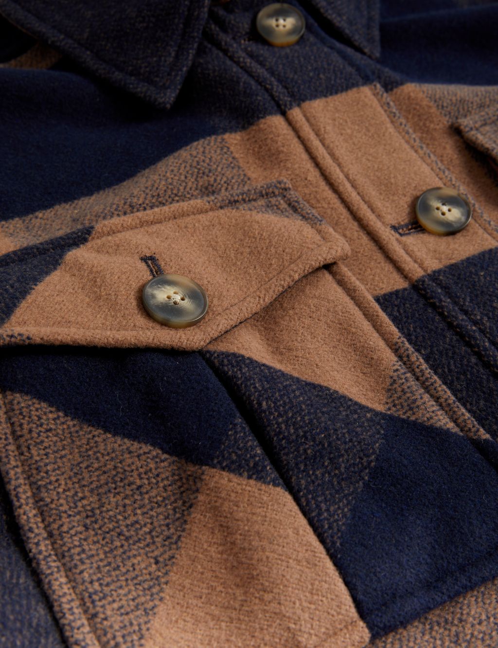 Checked Longline Shacket With Wool image 6