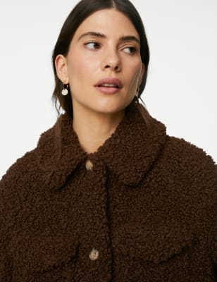 M&s deals teddy coat