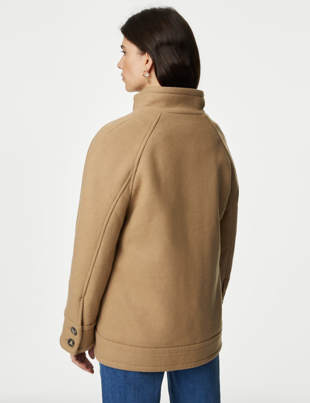 Wool Blend High Neck Coat image 5