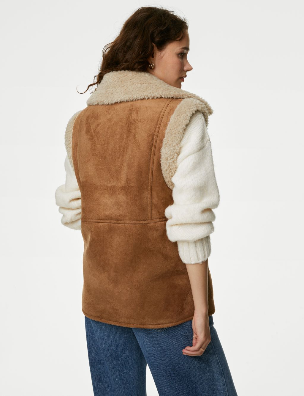 Faux Shearling Collared Gilet image 5