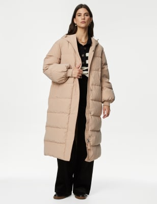 

Womens Per Una Feather & Down Padded Hooded Longline Coat - Rose Quartz, Rose Quartz